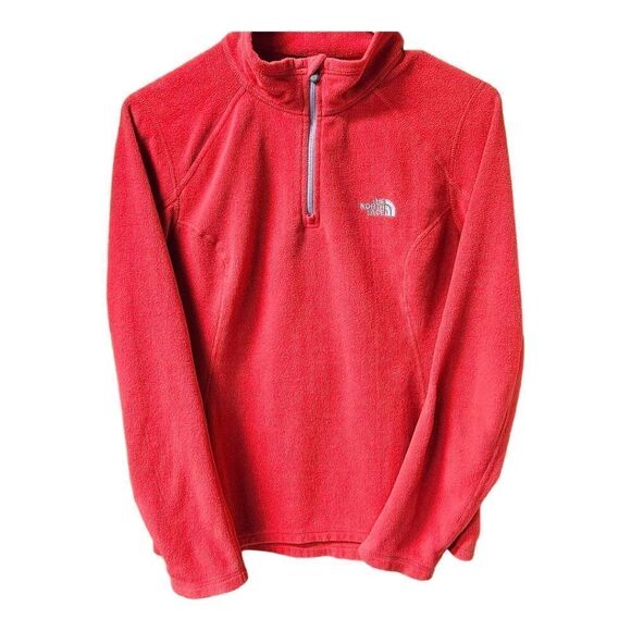 THE NORTH FACE Women's Red 1/4 Zip- Up Fleece Polartec Pullover Jacket - Picture 2 of 11